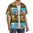 thumbnail image 4 of Easygdp Different Construction Site Vehicles Men's Casual Short-sleeved Shirt with Pocket and Button Suitable for Beach Vacation Leisure - 3X-Large, 4 of 7