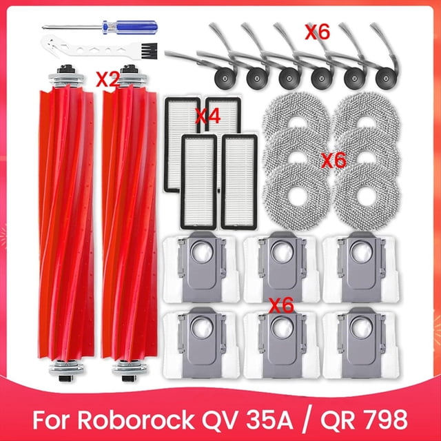 Kit de Accesorios para Aspiradora para 35A / QR 798: Cepillo Lateral, Filtro HEPA, Mopa, Bolsa para Polvo