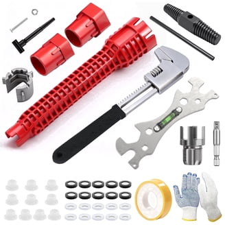 bathroom plumbing installation tool kit adjustable wrench pliers silicone sealant tape