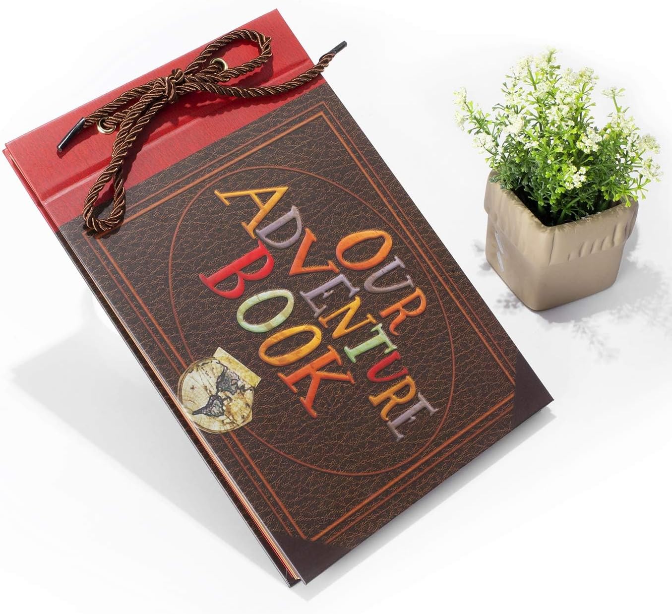 Adventure Book Travel Diary & Scrapbook - Retro-Style Photo Album, Vintage Guestbook for DIY Memories, Anniversary, Wedding, Baby, Travel, or Valentine's Day Gift