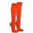 thumbnail image 4 of COUVER Toe, Sole & Heel Cushioned Adult/Youth Athletic Hockey, Softball, Volleyball, Lacrosse, Any Sports Knee High Socks, DARK ORANGE, Medium, 4 of 7