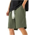 thumbnail image 2 of Besolor Mens Summer Shorts Color Block Drawstring Elastic Waist Casual Loose Workout Lounge Shorts with Pockets, 2 of 4