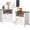 White and Brown, variant on CHITOOMA Farmhouse Nightstands, Bedside Tables with Storage Cabinet, Open Shelf, Built-In USB and Power Outlets, White and Brown