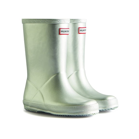 Hunter Toddlers Original First Classic Metallic Rain Boots, Silver,10 M US
