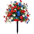 1 Pc Red White Blue Artificial Flowers for Outdoors, UV Resistant ...