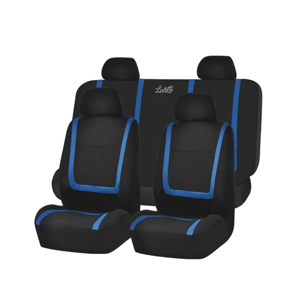 Funda De Asiento Universal Para Todas Las Estaciones 9 Piezas Estilo con Banda Lab.G Negro, Azul