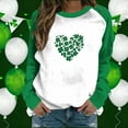 thumbnail image 4 of Xuyuer St. Patrick's Day Sweatshirt for Women Irish Shamrock Pullover Shirts Tops Raglan Sleeve Lucky Leaf Clover Shirt, 4 of 7