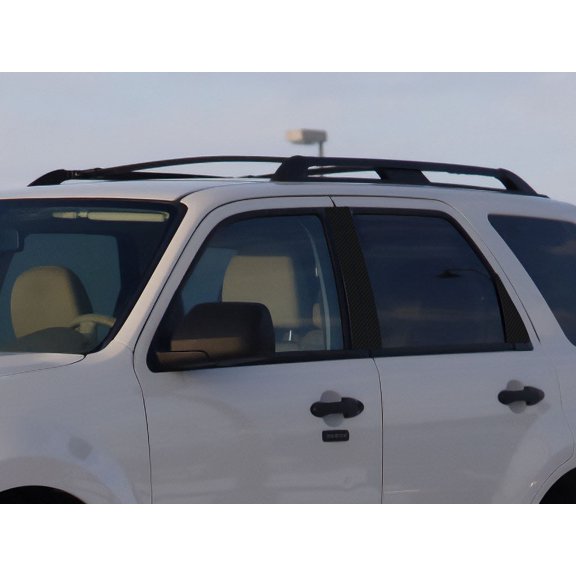 Rvinyl Pillar Post Window Trim Compatible with Ford Escape 2008-2012 - Carbon Fiber 3D (Black)