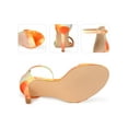 thumbnail image 2 of BLISSFUL STEP Women's Sandals Stiletto Heels Ankle Strap Tie Dye Sandals Orange 6, 2 of 5