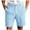 Light Blue, variant on Inleife Half Shorts Pants for Men on Sale Man Solid-Color Casual Pocket Cotton-Linen Button Zipper Shorts