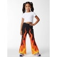 thumbnail image 5 of 5-6Y Girls Colored Flared Pants Digital Print Trousers Slim-Fit Wide Leg Flare for Spring Summer Autumn, 5 of 6