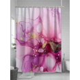 thumbnail image 5 of Pink Marble Shower Curtain, Golden Waves Abstract Art Waterproof Shower Curtain Set with 12 Hooks Lightweight Washable Fabric Shower Curtains for Bathroom 48x72 Inches, 5 of 6