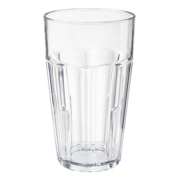 G.E.T. Heavy-Duty Shatterproof Faceted Plastic Tumbler, 20 Ounce, Clear (Set of 12)