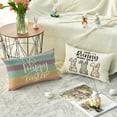 thumbnail image 2 of Happy Easter He is Risen Throw Pillow Covers, 12 x 20 Inch Cross Bunny Bless Our Home Cushion Case Decoration for Sofa Couch Set of 4, 2 of 6