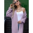 thumbnail image 2 of Women's Oversized Long Cardigan Sweaters Long Sleeve Split Open Front Drape Knit Duster Coat, 2 of 5