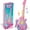 Pink, variant on All-in-One Microphone Toy, Kids Microphone with Adjustable Stand & Flashing Stage Colorful Lights, Portable Toddler Star Bluetooth Karaoke Machine Set for Girls Boys Birthday (Guitar,Pink)