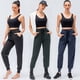 thumbnail image 4 of Pantalones de chándal de mujer con bolsillos con cordón elástico de cintura alta sueltos, 4 of 7
