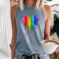 thumbnail image 2 of TDYHUAO Rainbow Heart Tank Tops for Women Summer Crew Neck Sleeveless LGBTQ Shirt Casual Vacation Tanks Lesbian Tank Top, 2 of 5