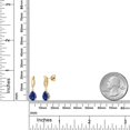 thumbnail image 6 of Gem Stone King 10K Yellow Gold Blue Created Sapphire and Lab Grown Diamond Stud Dangle Earrings for Women | 4.05 Cttw | Gemstone September Birthstone | Pear Shape 8X6MM, 6 of 6