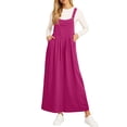 thumbnail image 2 of Jumper Dress Overalls for Women Loose Version Baggy Style Length Adjustable Straps Wide Hemline Hot Pink L, 2 of 6