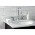 thumbnail image 2 of Kingston Brass KS2981BAL Heirloom Widespread Bathroom Faucet with Brass Pop-Up, Polished Chrome, 2 of 5