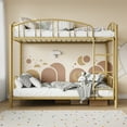 thumbnail image 2 of Garvee Space-Saving, Robust Metal Bunk Bed For The Bedroom – Single Bed Over Single Bed With Curved Safety Railing And Ladder, Stable Steel Construction, Ideal For Children, No Slatte, Gold, Twin Size, 2 of 8