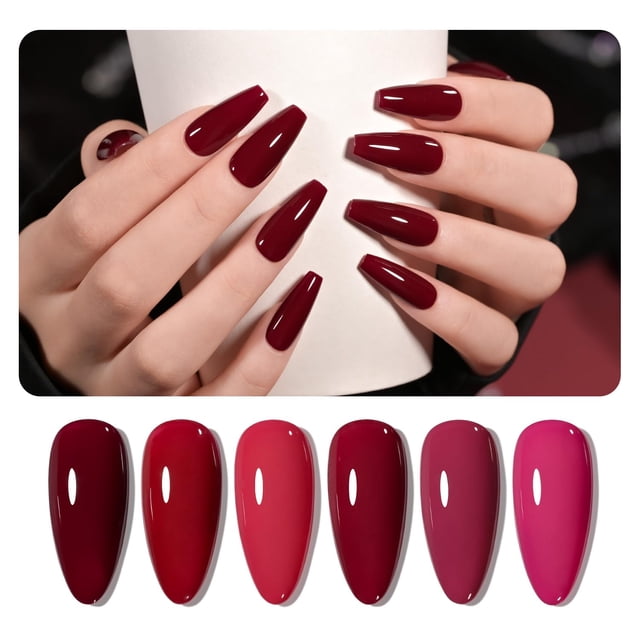 Set de esmaltes de uñas en gel GAOY Berry Collection Hot Pink 6,5 ml x6