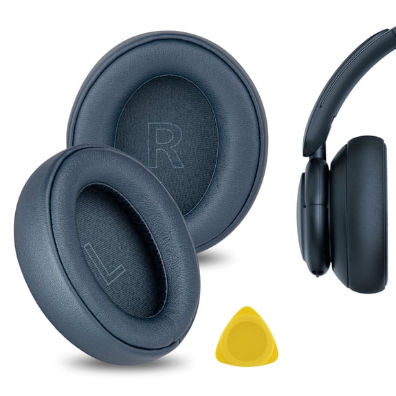 Geekria QuickFit Replacement Ear Pads for Anker Soundcore Life Q30, Soundcore by Anker Life Q35 Headphones Ear Cushions, Repair Parts (Obsidian Blue)