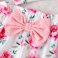thumbnail image 6 of Ulitacool 0-3 Months Newborn Girl'S Outfits Summer Short Sleeve Bodysuit Cartoon Print Pants Hat Two Piece Matching Set Handsome Clothes Pink2, 6 of 7