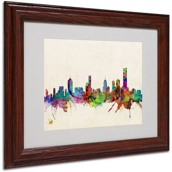 Trademark Fine Art "Melbourne, Canada" Canvas Art by Michael Tompsett, Wood Frame
