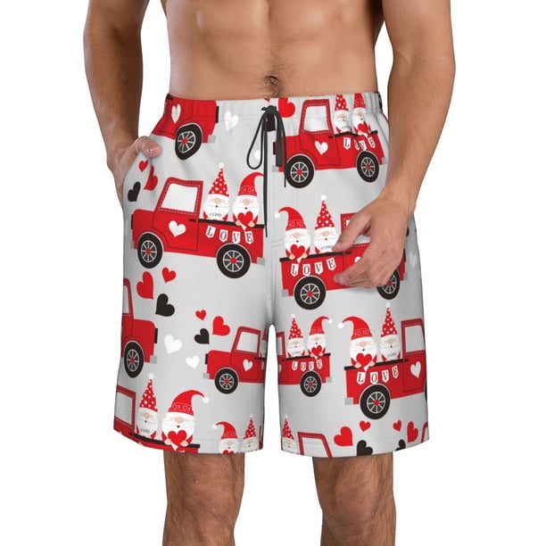 Fotbe Gnomes On The Car Trajes de Baño Estampados para Hombre, Shorts de Verano de Secado Rápido, Ropa de Playa, Bañadores-Small