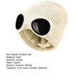 thumbnail image 7 of Eoperou Knitted Hat Glasses Decor Stretchy Soft Plush Lining Casual Ears Solid Color Autumn Winter Women Men Skull Beanie Cap Streetwear, 7 of 7