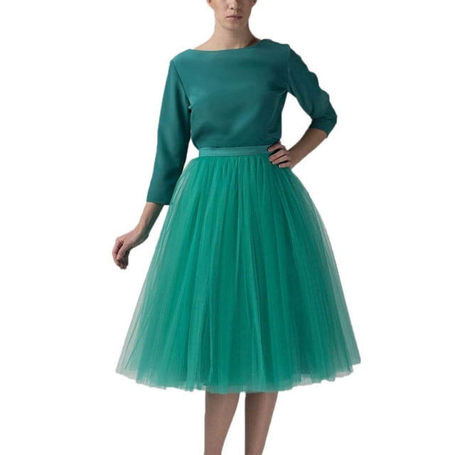 Kcodviy High Knee Skirt Pleated Skirts Length Skirt Dancing Womens Poodle Skirt Adult Skirt Table Skirts for Rectangle Tables 8Ft Skirt with Pockets Crib Skirt