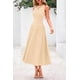 thumbnail image 5 of Vestido PRETTYGARDEN Midi Sin Mangas Línea A Plisado Albaricoque Talla L, 5 of 8