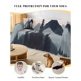 thumbnail image 4 of Mountain Forest Couch Cover for Dogs, Nature Tree Scenery Watercolor Pink Blue Washable Sofa Covers Slipcover for Pets Dogs Futon Cover, Couch Recliner Covers, Oversized Chair Slipcover 71"x91", 4 of 9