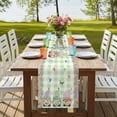thumbnail image 4 of Table Runners 70 Inches Long Dress Scarves, Easter Farmhouse Coffee/Dining/Kitchen Table Decor, Holiday Table Runner, Spring Pastoral Gnomes Bunny Eggs Green Lattice 13x70 Inch, 4 of 9