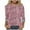 Y039#Pink, variant on Ichuanyi Women's 2026 Fashion Printed Tops 3/4 Length Sleeve Business Casual Blouses Summer Tees Shirts V-neck Top