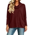 thumbnail image 5 of Cmfcve Women's Long Sleeve Cowl Neck Tops Pullover Turtleneck Casual Loose Fit Tunic Shirts, 5 of 6