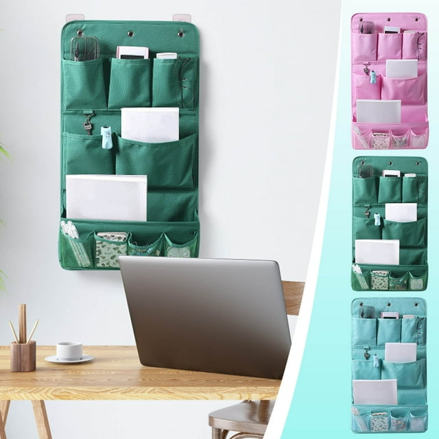 Ganfancp Bolsa de Almacenaje Colgante,Accesorios de Baño Puerta de Pared Trasera de Armario Dormitorio Organizador de Tela Accesorios de Cocina Bolsa de Almacenaje Multifuncional con 3Pcs Adhesivos O