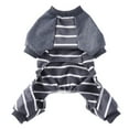 thumbnail image 5 of CHBORLESS Stripes Dog Pajamas Puppy Rompers Pet Dog Jumpsuit Clothes Doggie Onesies Puppy Bodysuits for Small Medium Dogs (Large, Gray), 5 of 7