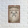 thumbnail image 5 of Mechanic Hourly Rate Metal Tin Sign Mechanic Shop Decor Car Garage Shop Tool Vintage Iron Sign Painting Poster Plaque Retro Mural Hanging Wall Art for Home Men Gifts Decorations 8 x 12 Inch, 5 of 6