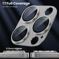 thumbnail image 2 of Dteck for iPhone 16 Pro Camera Lens Protector, Military Grade Shatterproof Strong Adsorption Metal Aluminum Alloy Tempered Glass Camera Screen Protector for iPhone 16 Pro,Grey, 2 of 3