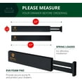 thumbnail image 2 of Royal Craft Wood Expandable Bamboo Drawer Dividers 4-Pack – Adjustable Storage Organizer Separators for Kitchen, Dresser, Bedroom, Bathroom, Cabinet & Office Drawers (17–22", Black), 2 of 6