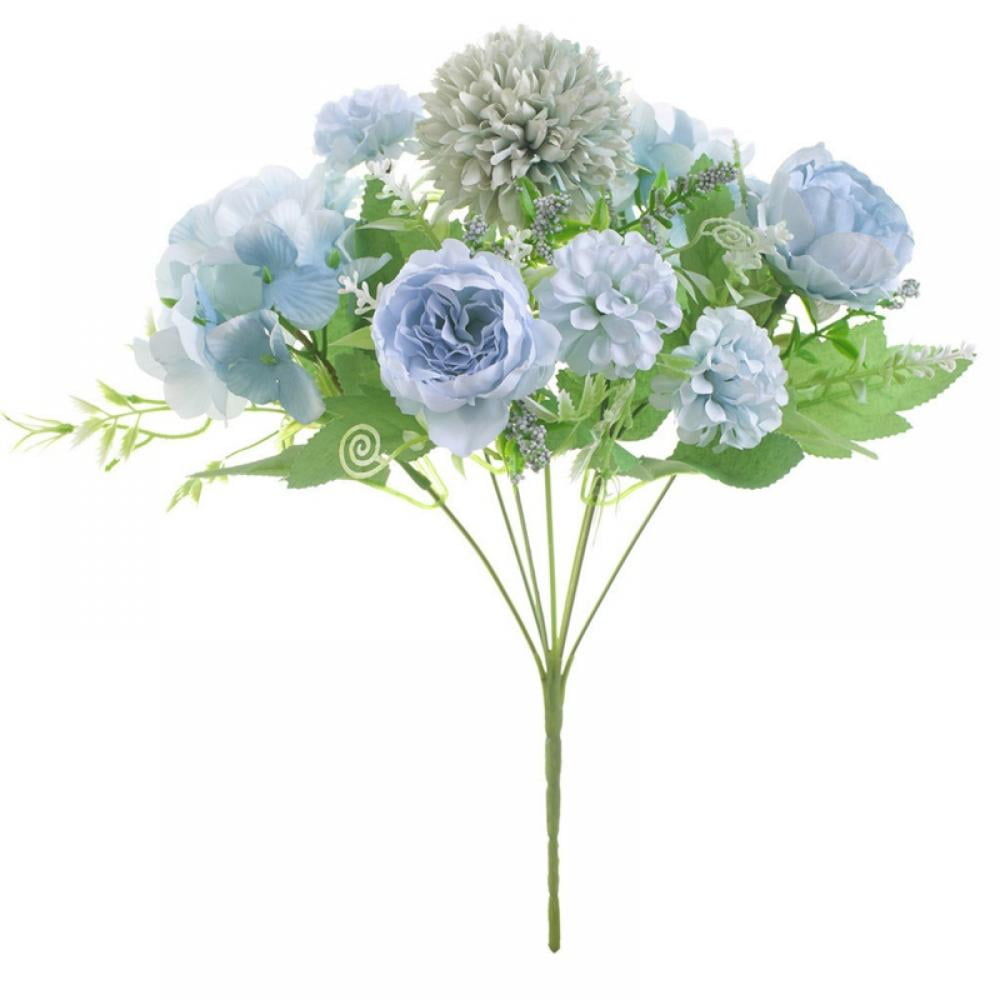 Hydrangea Silk Flower Bush,7 Heads Per Bush, Indoor & Outdoor Silk