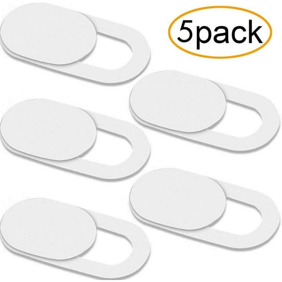 5 Pack Webcam Cover Slider for Privacy, 0.027in Ultra Thin Design Web Camera Cover Slide for Macbook, iPad, iPhone, Laptop, Desktop, PC, Tablet, Smartphone and More - (White)