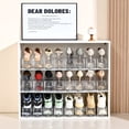 thumbnail image 3 of Shoe Slots Organizer，12Pack Clear Shoe Stackers for a Pair of Shoes,Adjustable Shoe Rack with Three Levels，Shoe Storage Shoe Space Saver, 3 of 7