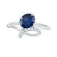 thumbnail image 2 of Sterling Silver with Blue Sapphire and Natural White Topaz Promise Ring, 2 of 3