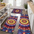 thumbnail image 2 of Colorful Tie Dye Luminous Mandala Pattern Kitchen Rugs Sets Of 3,Kitchen Runner Rugs Non Skid Washable,Decorative Kitchen Floor Mats for Kitchen,Sink,Laundry,17"x30"+ 17"x47" + 17"x59", 2 of 6