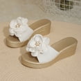 thumbnail image 5 of Women's Wedge Slide Sandals Casual Floral Decor Thick Sole Platform Wedge Heel Open Toe Summer Beach Slide Sandals for Women, 5 of 10