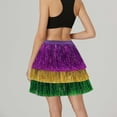 thumbnail image 7 of Carnival Tassel Skirt for Women Loose Color Block Sequins Mini Skirt Multicolor M, 7 of 7